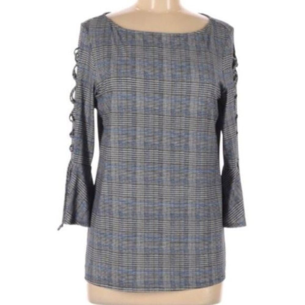 Alyx 3/4 Sleeve Top Tie Detail Bell Sleeve S Plaid